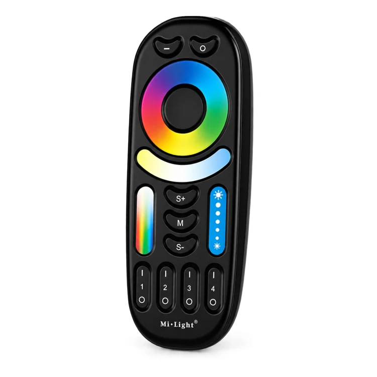 MiBoxer FUT092 czarny – pilot RGB+CCT na białym tle