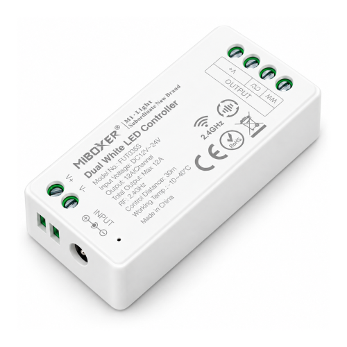 MiBoxer FUT035S – biały sterownik LED CCT na białym tle