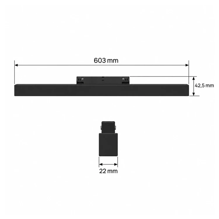MiBoxer MF2-24A-ZL – wymiary 603 × 42,5 × 22 mm
