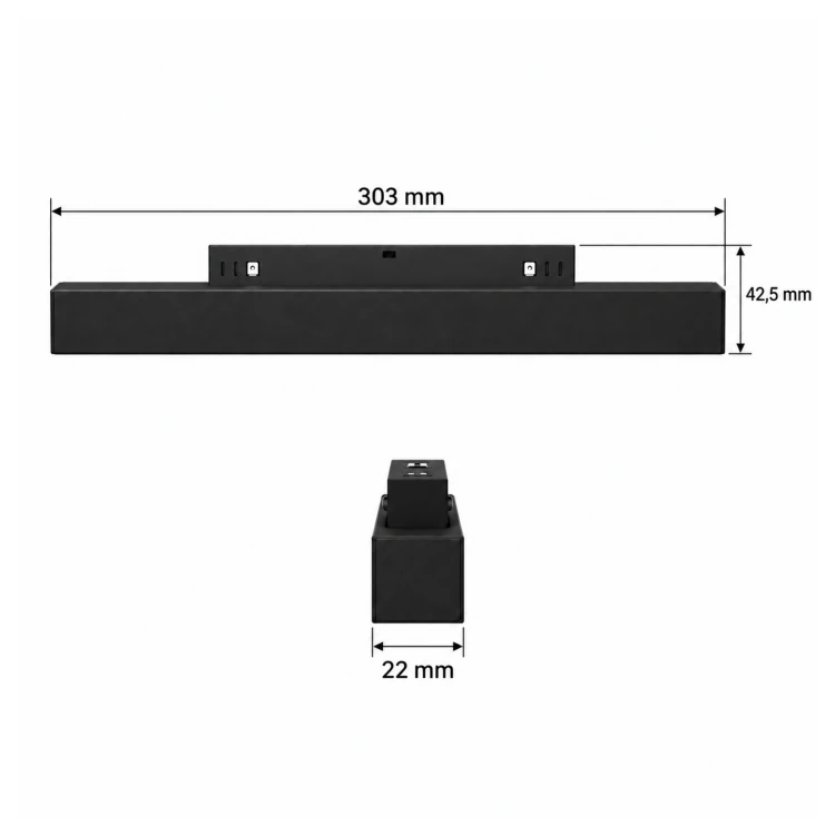 MiBoxer MF5-12A-ZL – wymiary 303 × 42,5 × 22 mm