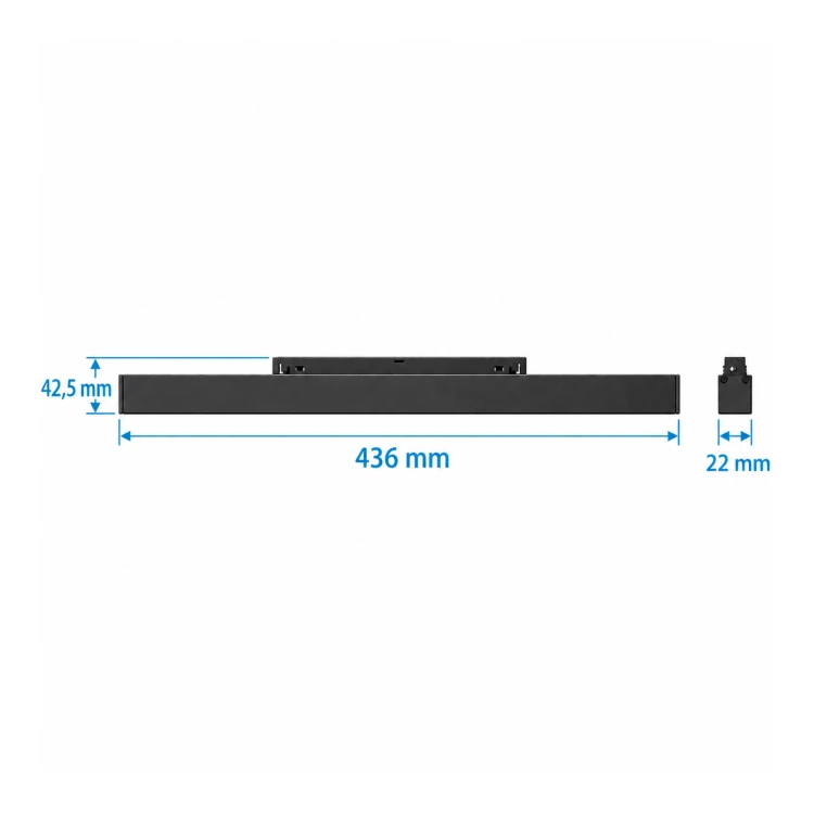 MiBoxer MG5-12N-ZL – wymiary 436 × 42,5 × 22 mm