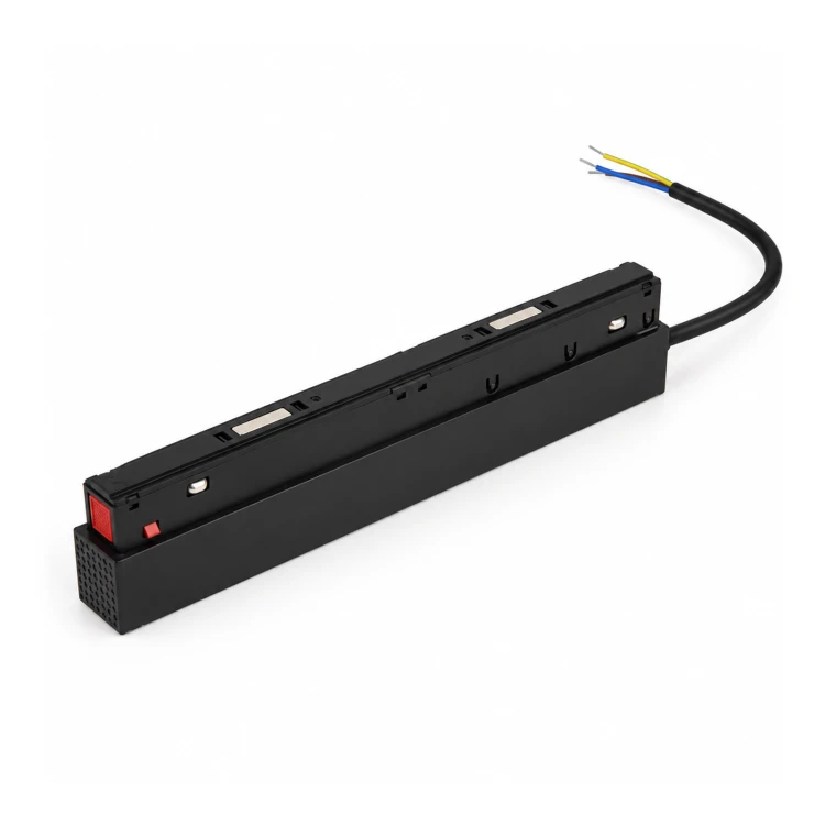 MiBoxer MR100W-20B – czarny zasilacz 100 W do szyn typu 20 na białym tle