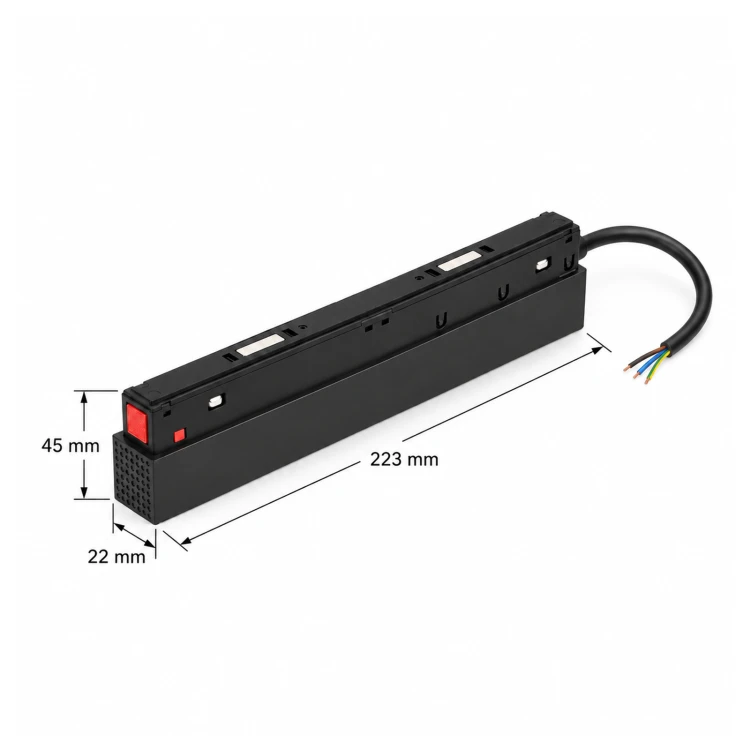 MiBoxer MR100W-20B – wymiary 223 × 22 × 45 mm
