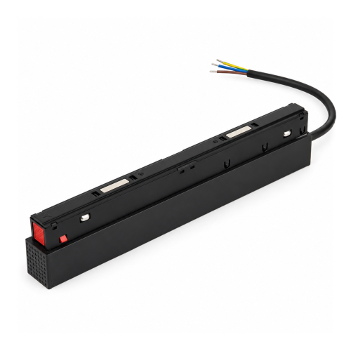 MiBoxer MR200W-20B – czarny zasilacz 200 W do szyn typu 20 na białym tle