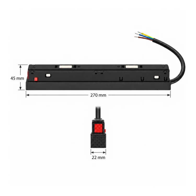 MiBoxer MR200W-20B – wymiary 270 × 22 × 45 mm
