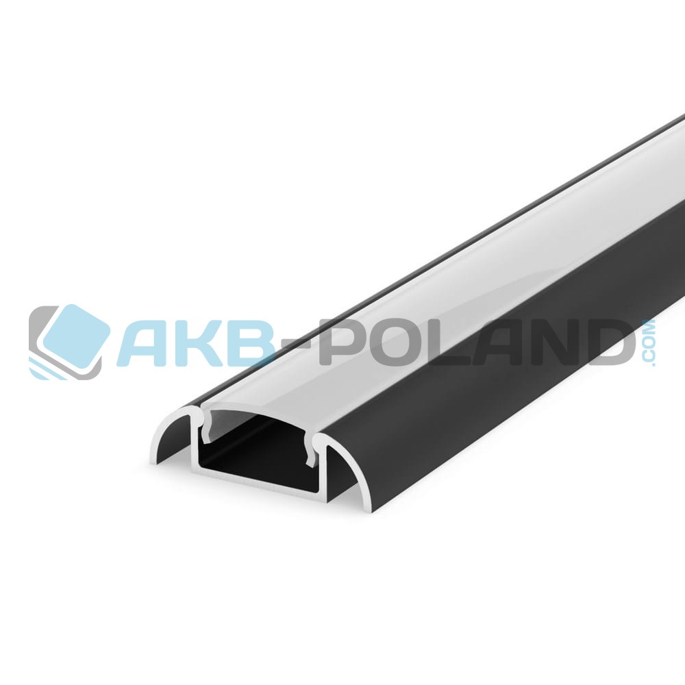 Profil LED ALU Surface 1m + klosz | czarny