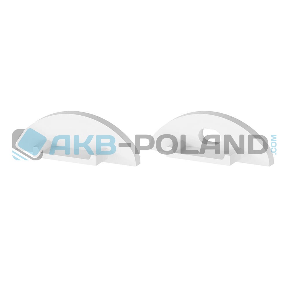 Zaślepki do profili LED ALU Surface komplet  2szt. | Białe