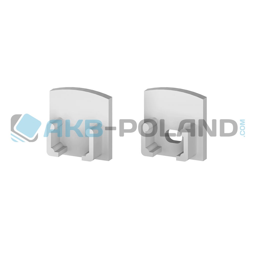Zaślepki do profili LED ALU Mini Głębokich komplet 2szt. | Szare