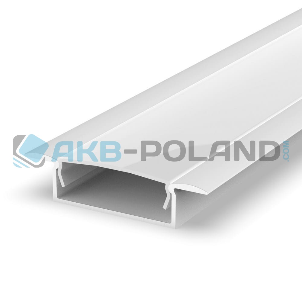 Profil LED ALU Wpuszczany Szeroki DUO 1m + klosz | biały