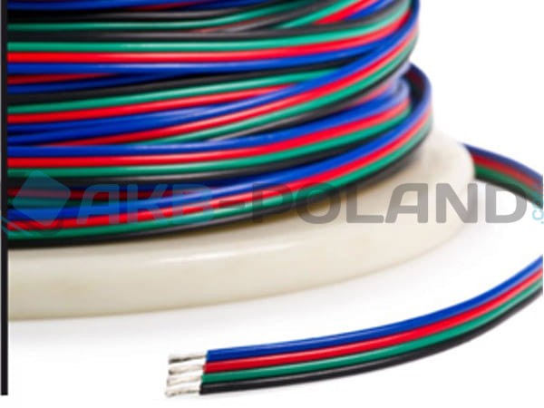 Przewód | kabel czterożyłowy RGB 1mb | 4x0,35 rolka 100m