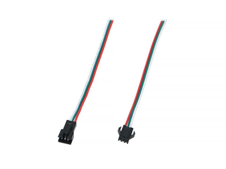 złączka 3-pin cct z kablami gniazd + wtyk