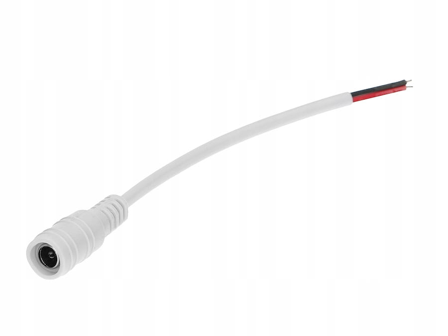 Gniazdo DC 2,1/5,5mm Złączka z kablem żeńska BIAŁA
