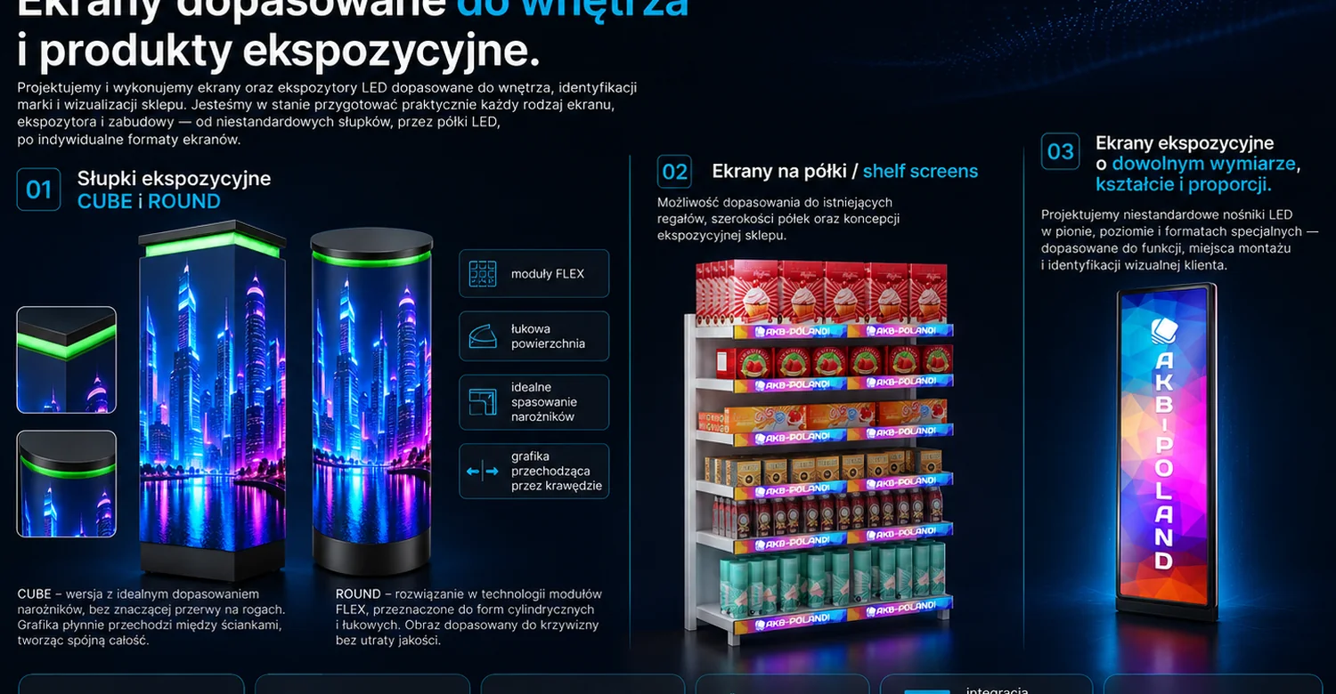 Niestandardowe ekrany LED AKB Poland