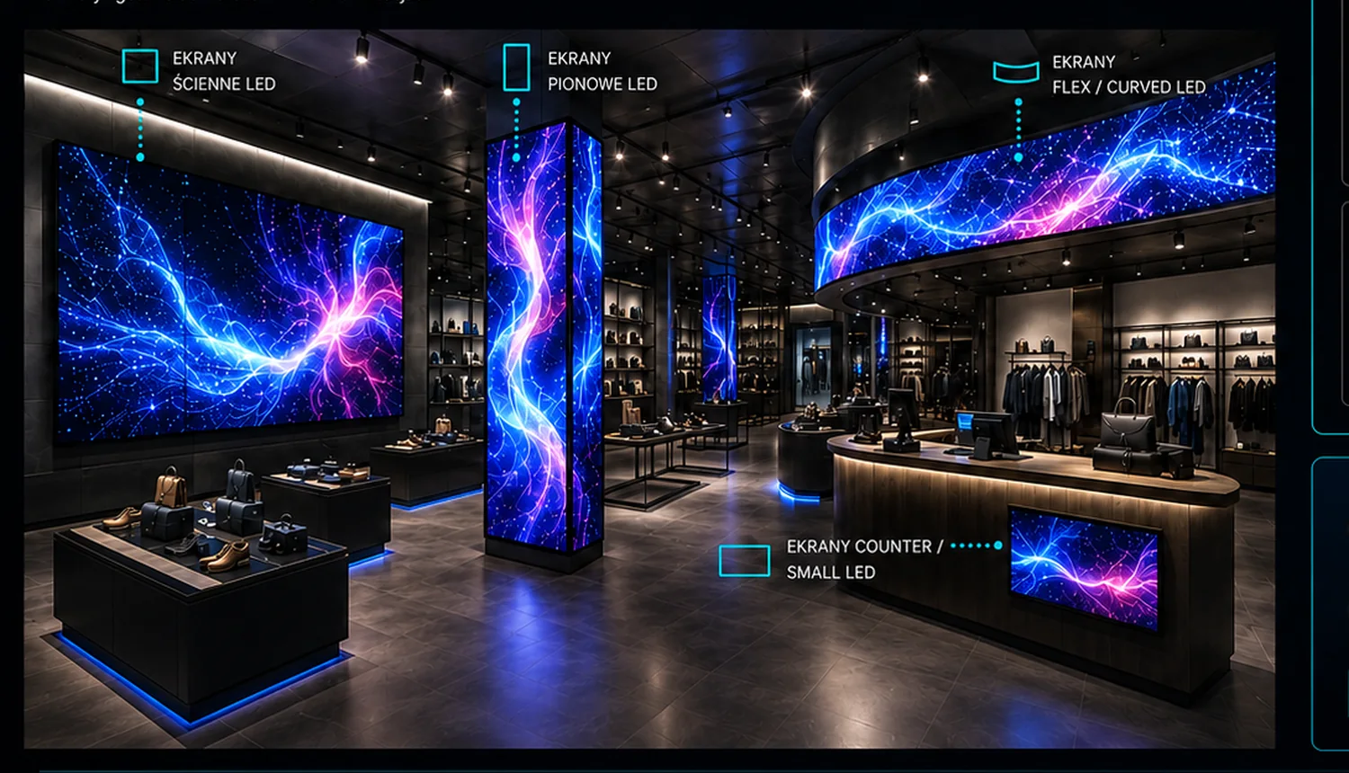 Ekosystem ekranów LED dla retailu i showroomów